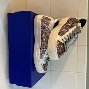 P448 Shoes | P448 Thea Pink Glitter Sneakers | Color: Pink/Silver | Size: 40